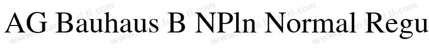 AG Bauhaus B NPln Normal Regular字体转换